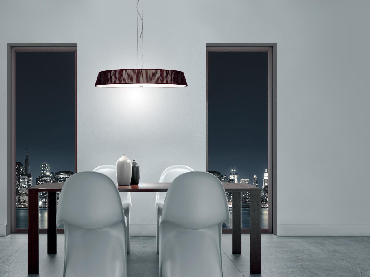 LED fabric pendant lamp | Lilith S70 by Leucos