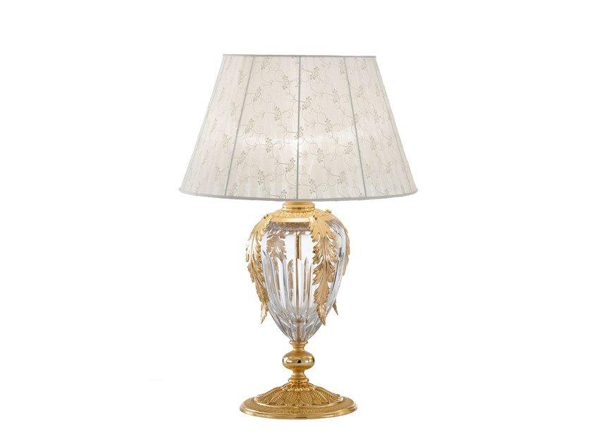 Crystal and sanded gold plated table lamp | Eden 265/lg by Possoni Illuminazione
