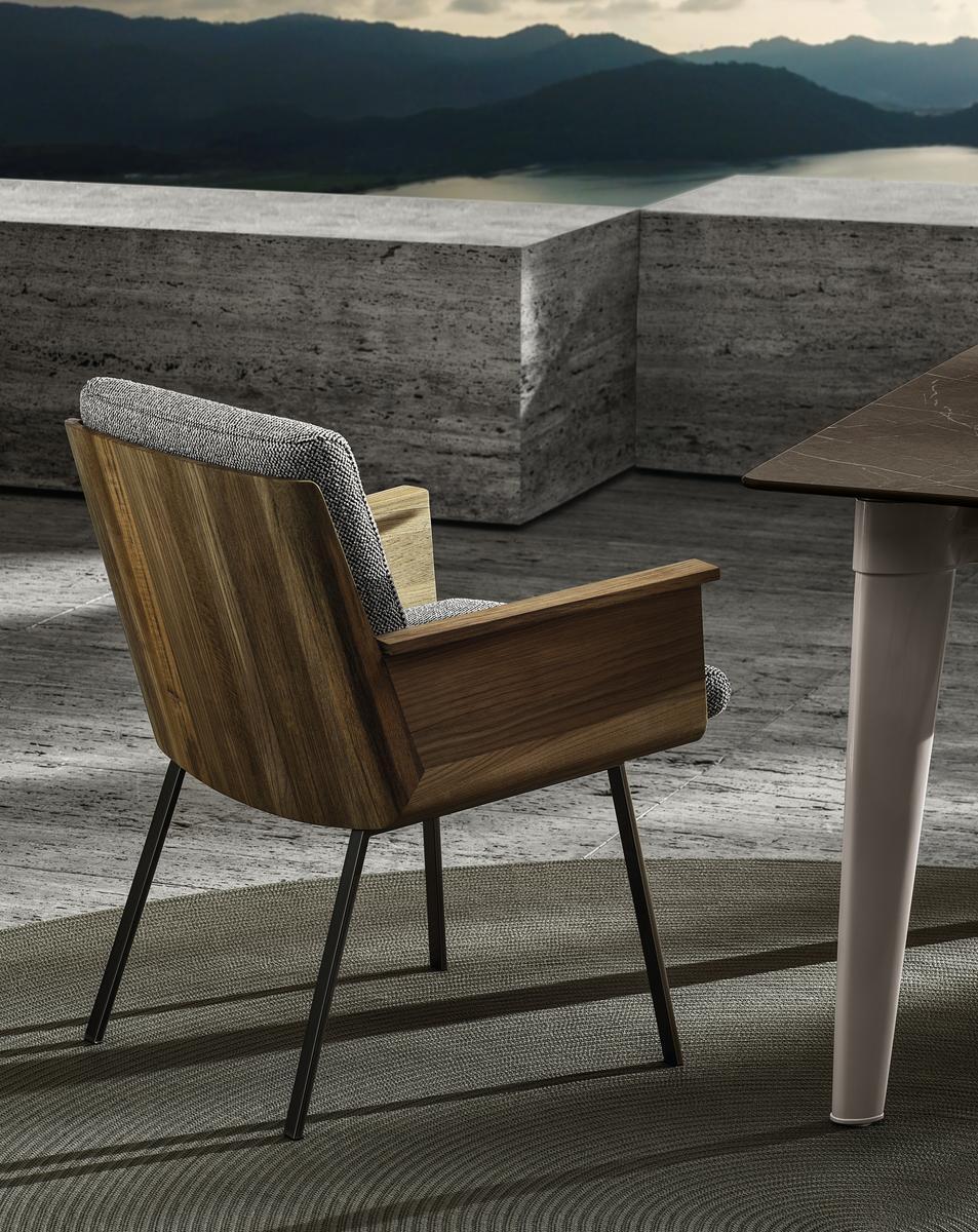 Upholstered garden chair with armrests | Daiki Outdoor by Minotti