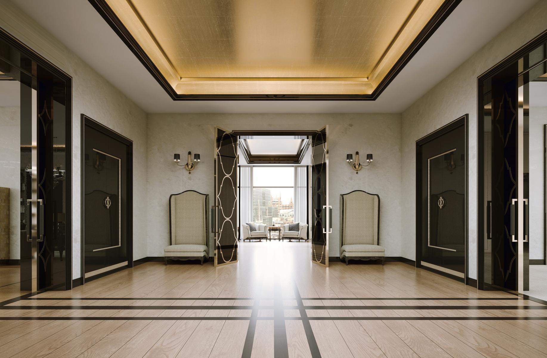 Armchair with high back in solid wood and velvet | Wally by Bruno Zampa