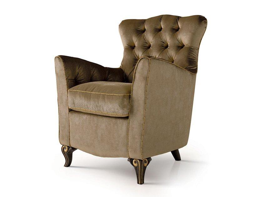 Tufted velvet armchair with armrests | 5144 by Carpanese home
