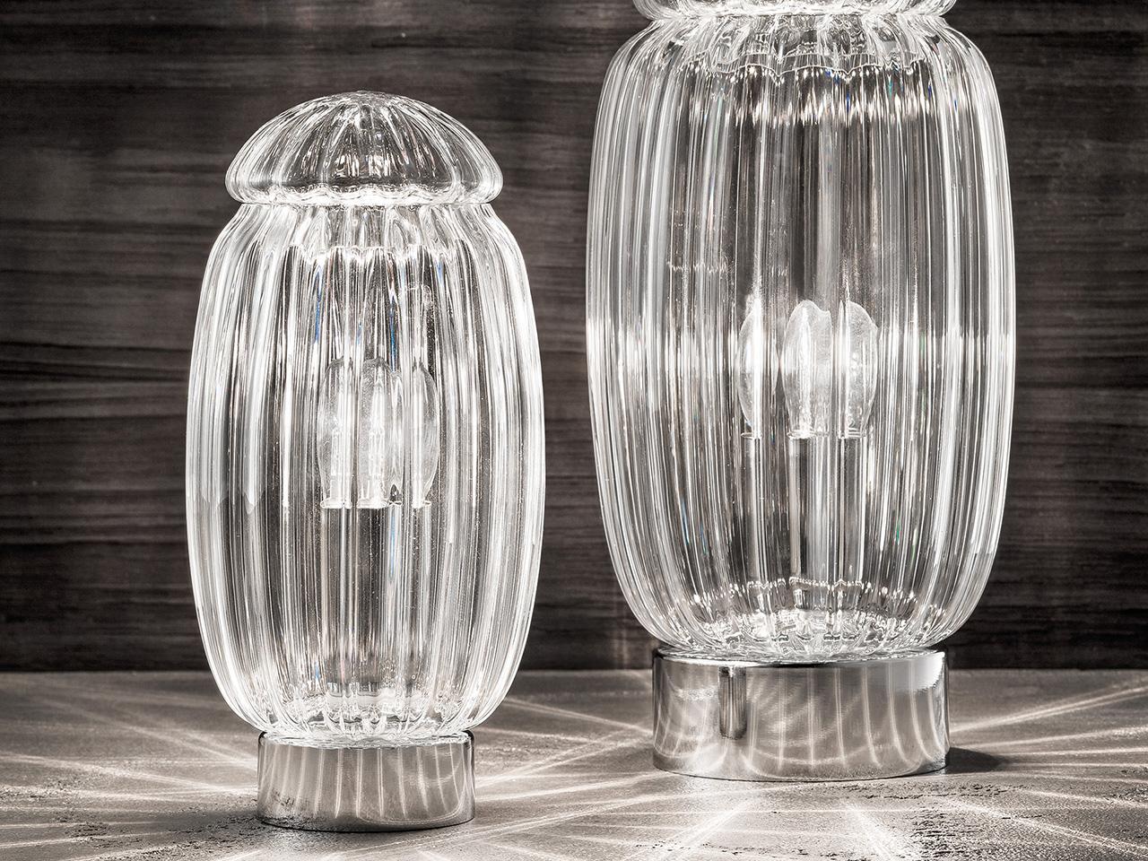 Handmade incandescent Murano glass table lamp | Glass Ve 1049 Tl1 G / Tl1 P by Masiero