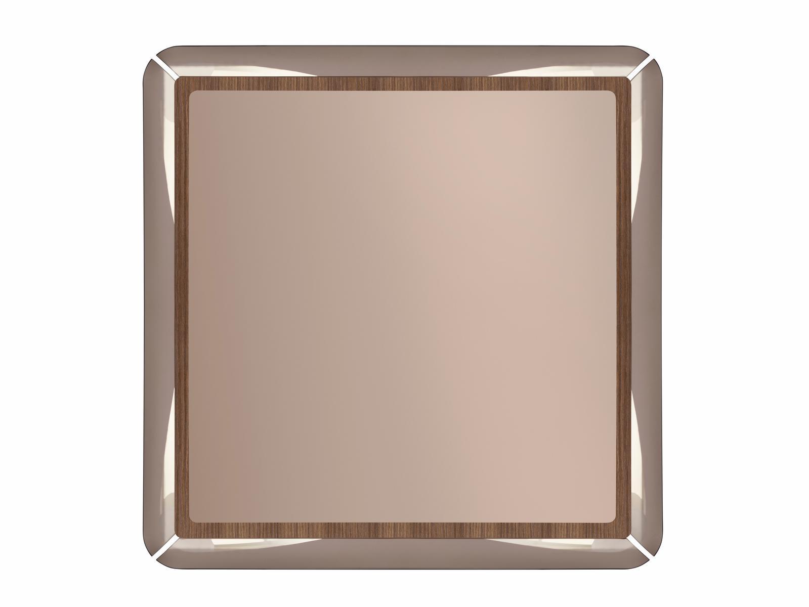 Square wall mirror with walnut frame | Maxxi by Tonin Casa