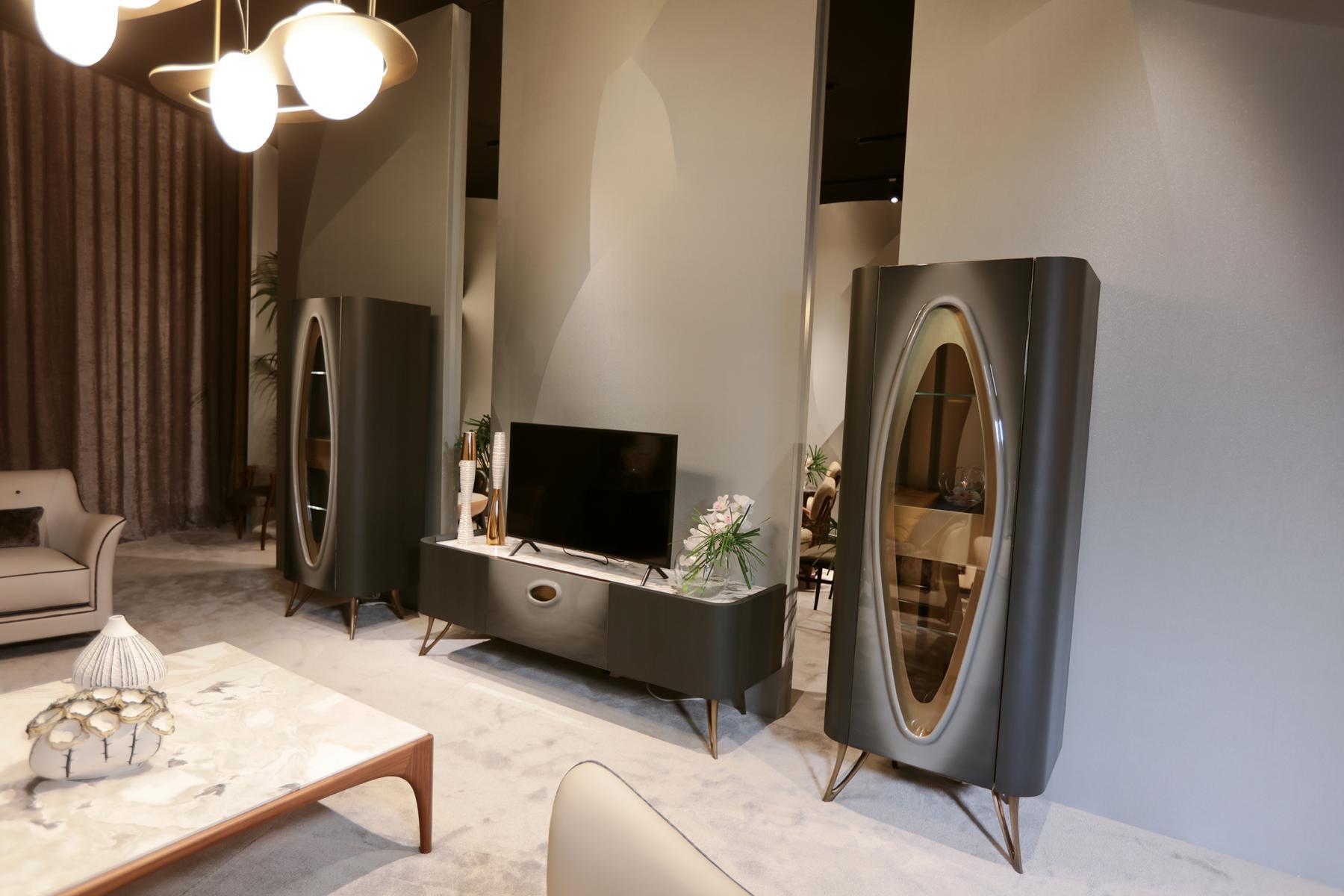 Ash display cabinet with integrated lighting | Pangea by Ezio Bellotti