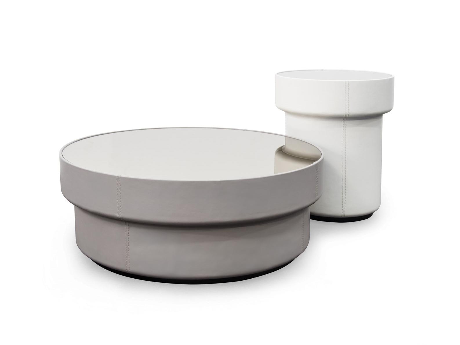 Round mirrored glass coffee table | Coil by Formitalia