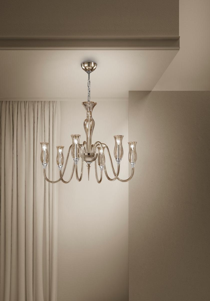 Blown glass chandelier | Teodato by Sylcom