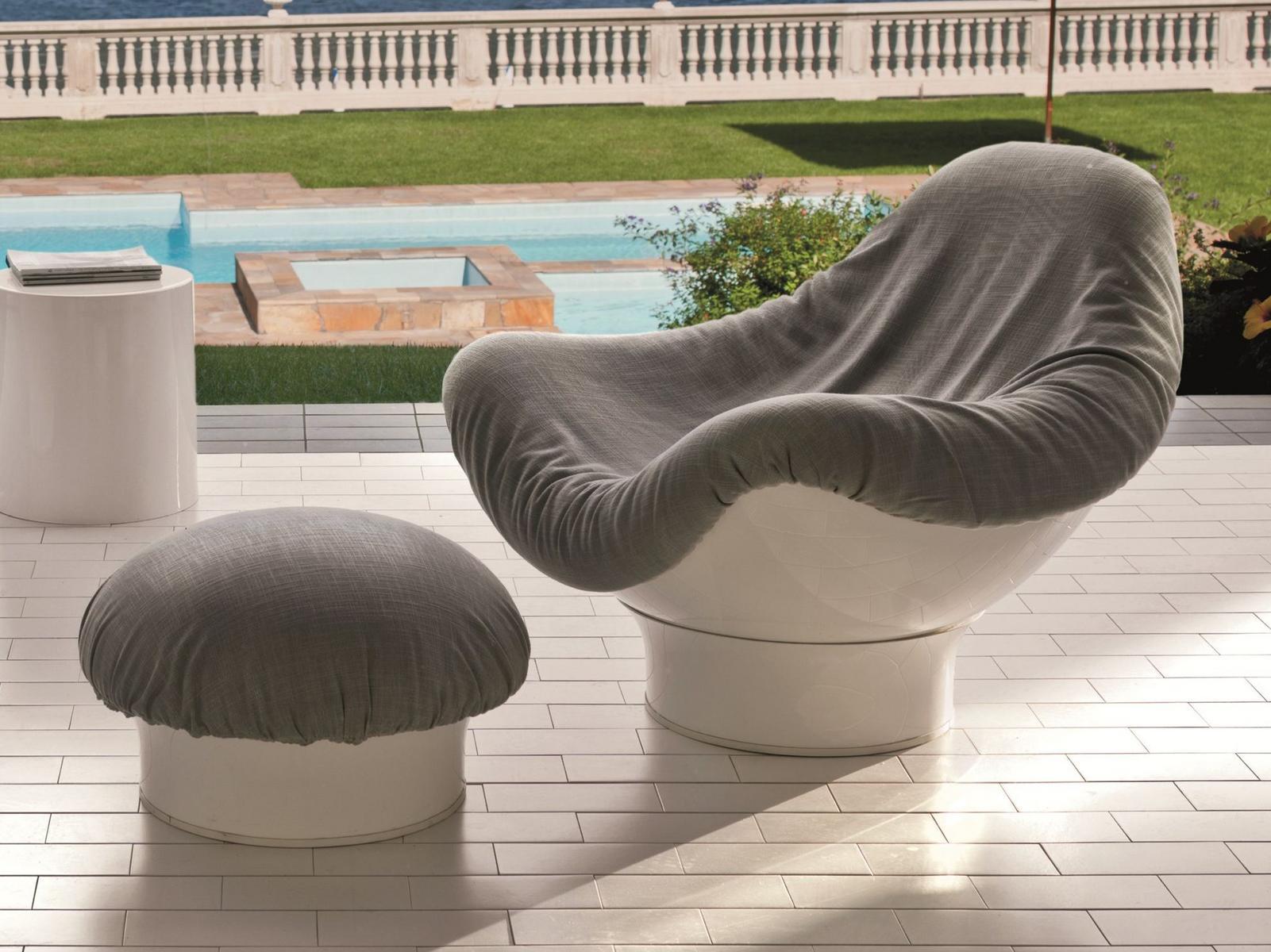 Fabric outdoor armchair | Rodica by Longhi