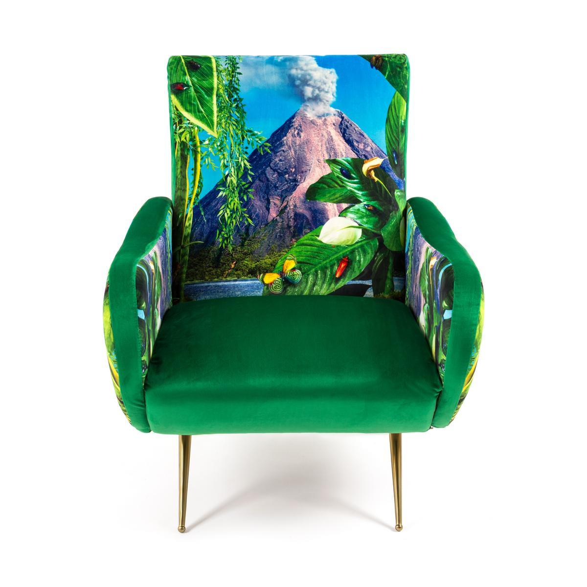 Fabric armchair with armrests | Volcano by Seletti