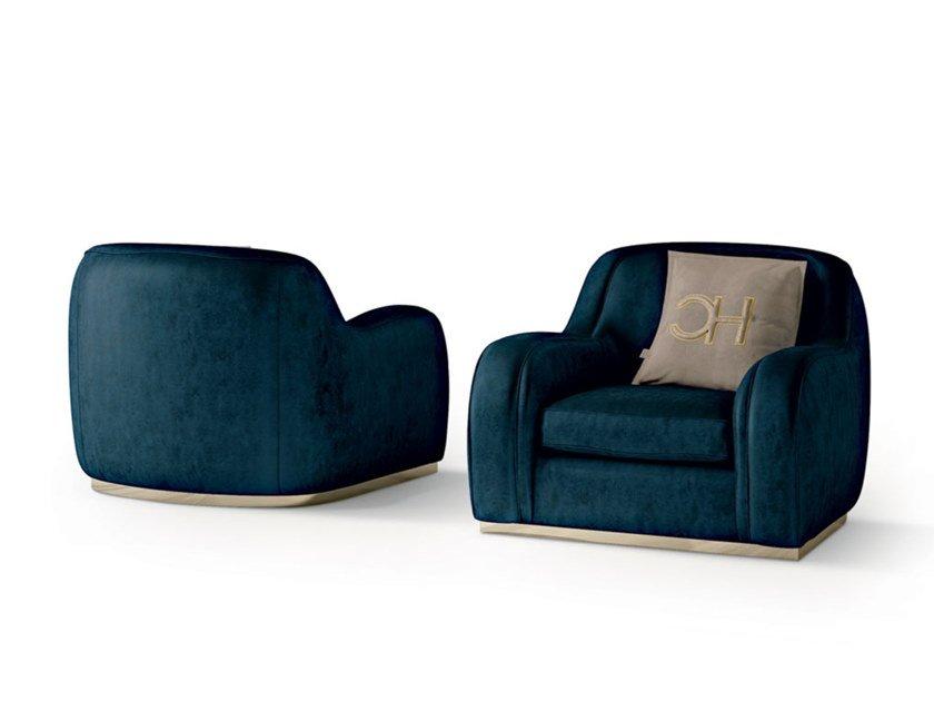 Nabuk armchair with armrests | 6737 by Carpanese home