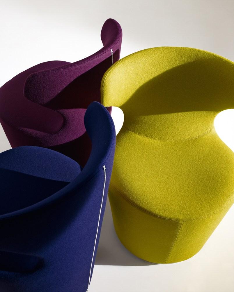Swivel upholstered fabric chair | Mini Papilio by B&B Italia