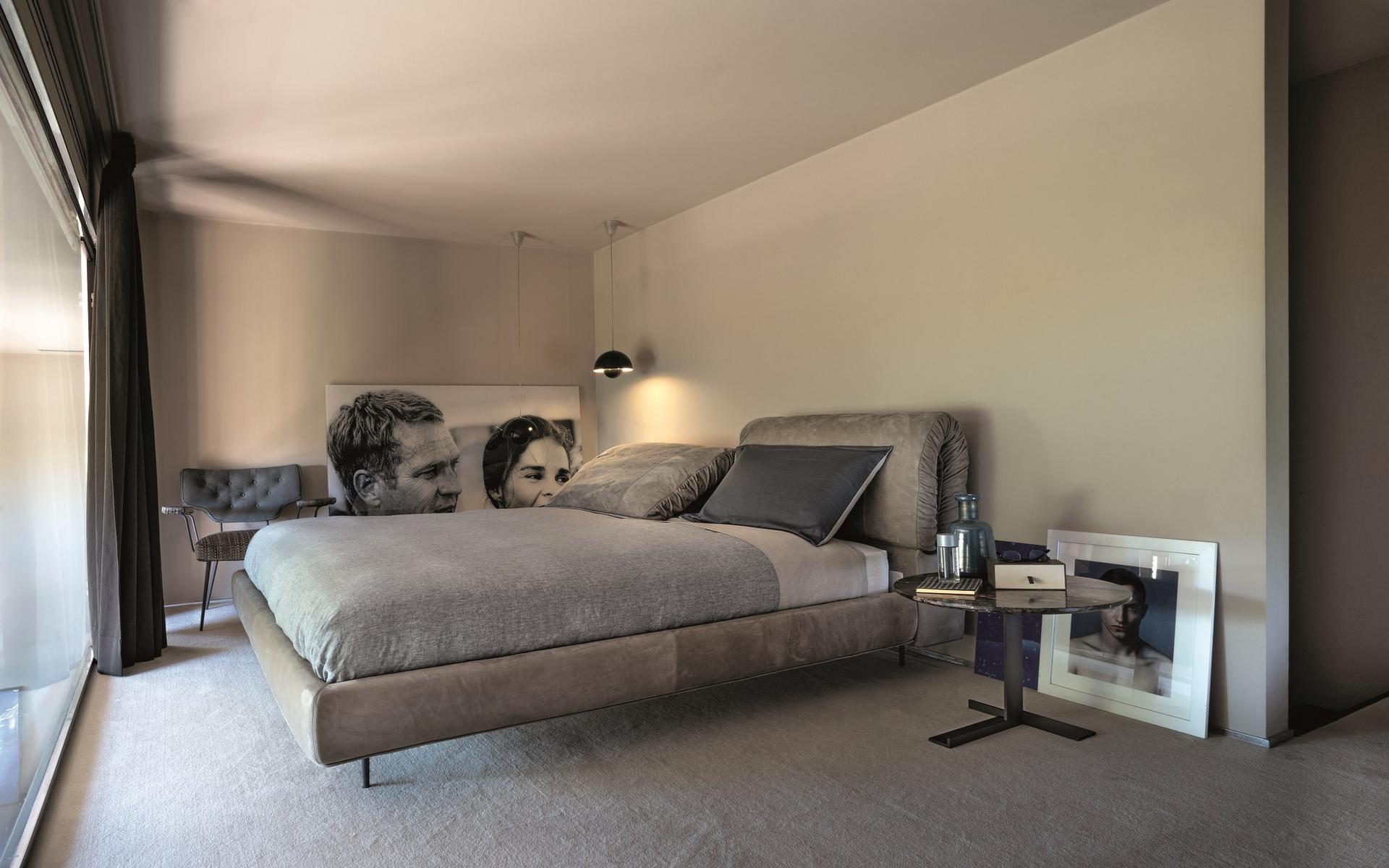 Fabric double bed with upholstered headboard | Crazy Dream by Arketipo