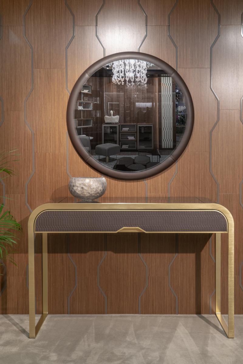 Plywood console and metal base | Lucinda by Bruno Zampa
