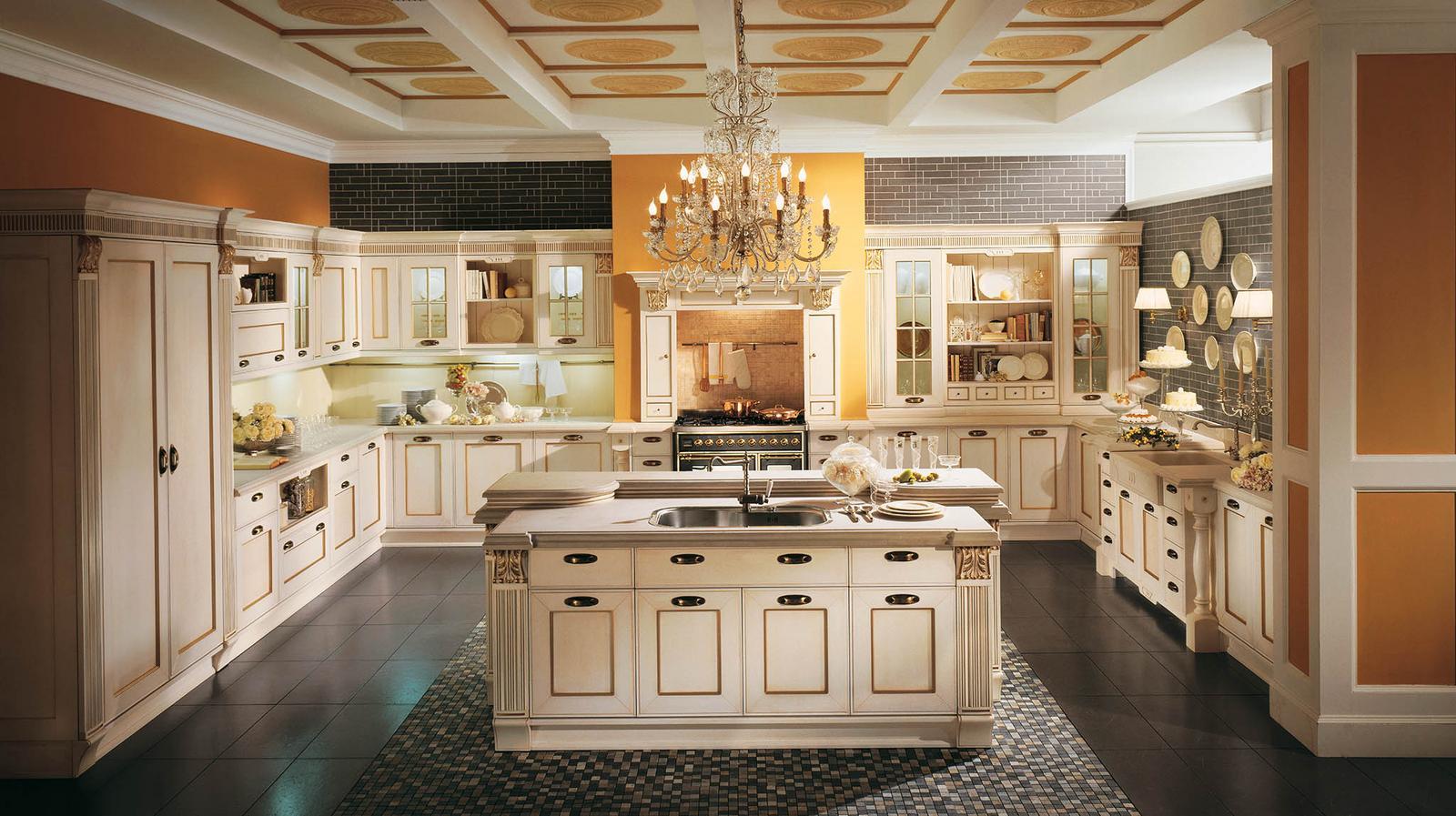 Wood kitchen with handles Aster Cucine Opera
