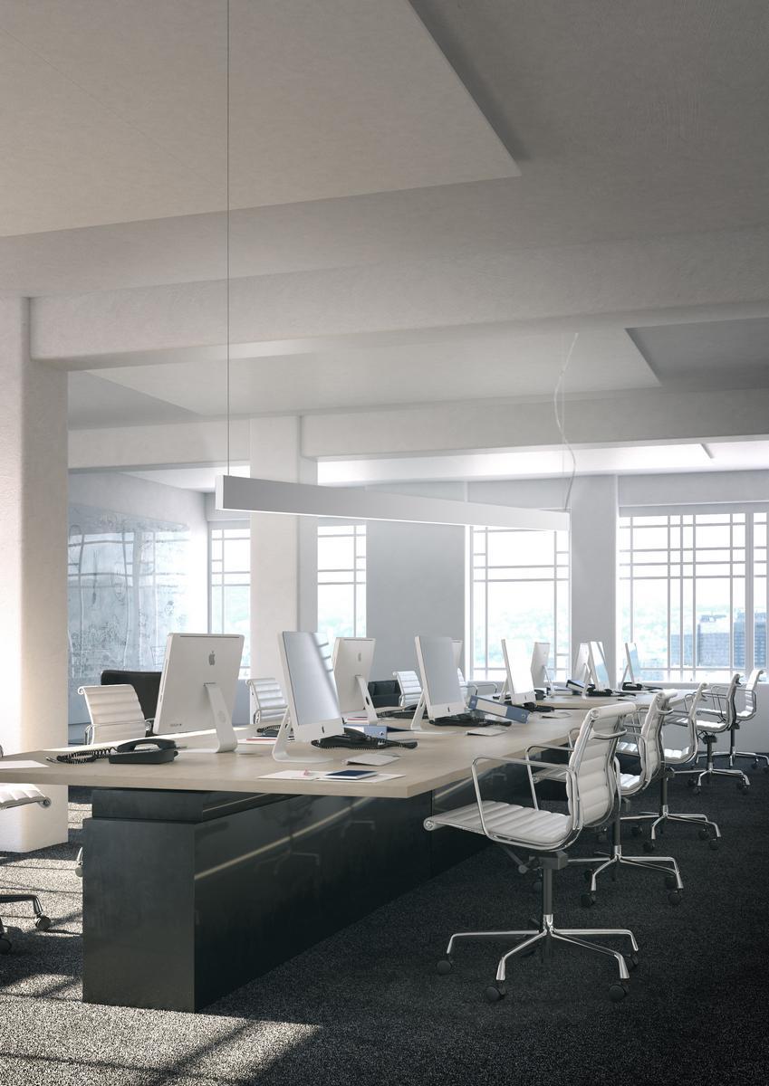 LED direct-indirect light extruded aluminium pendant lamp | Giano by Panzeri