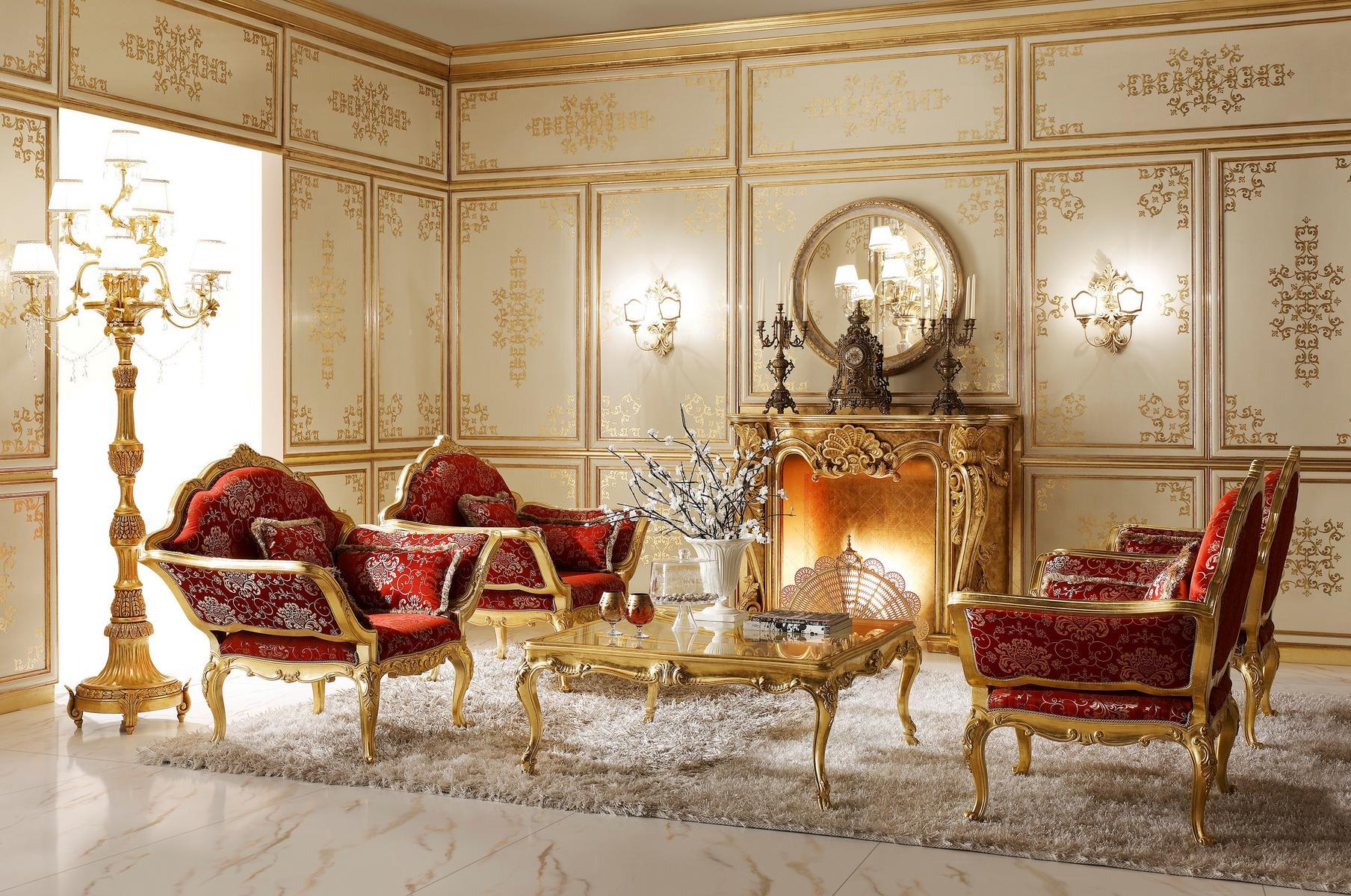 Gold leaf floor lamp with crystals | Opera by Andrea Fanfani