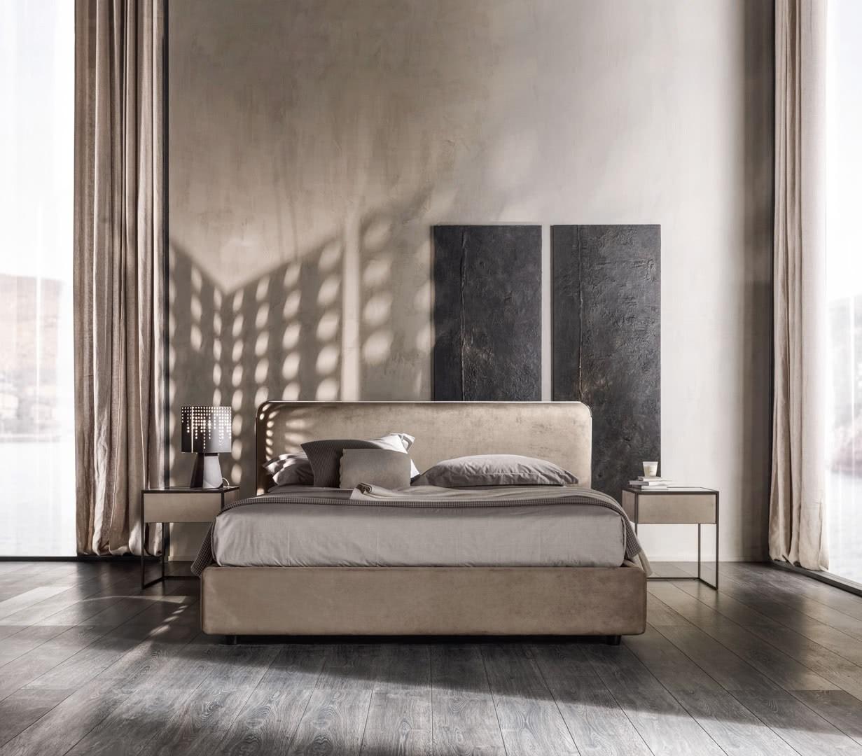 Upholstered fabric double bed | Elvis by Cantori