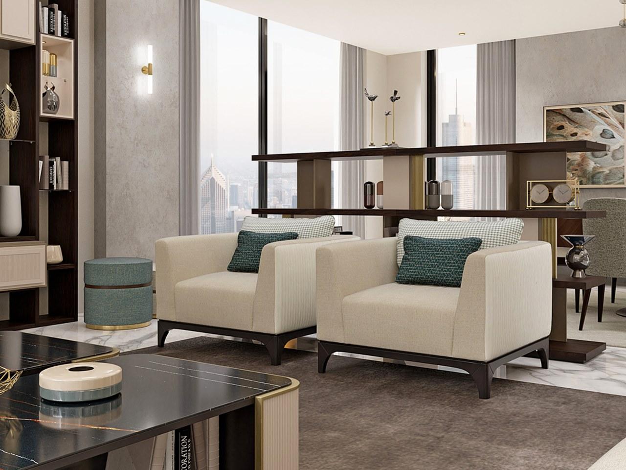 Fabric armchair with armrests | Pr.738 by Stella del Mobile