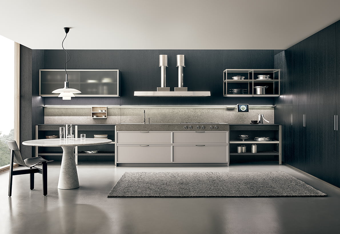 Melamine kitchen without handles Ernestomeda K-Lab