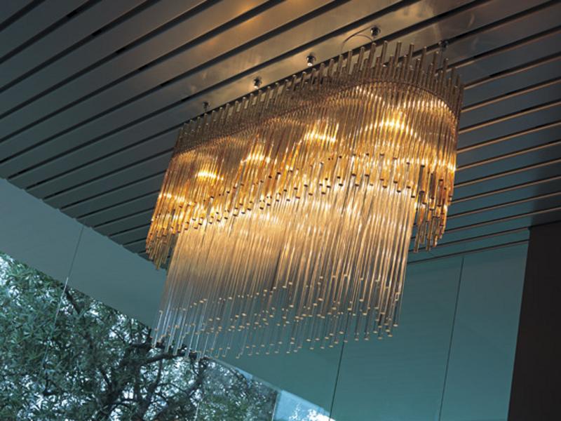 Glass chandelier | Diadema Sp O2 by Vistosi