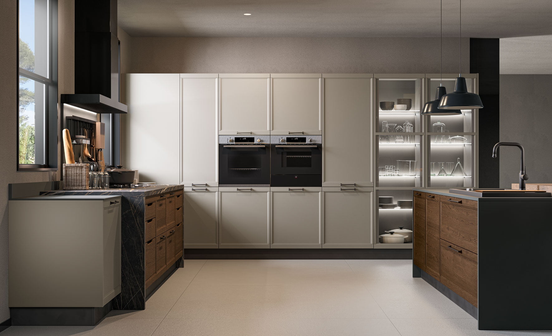 Lacquered kitchen with handles Lube Cucine Flavour