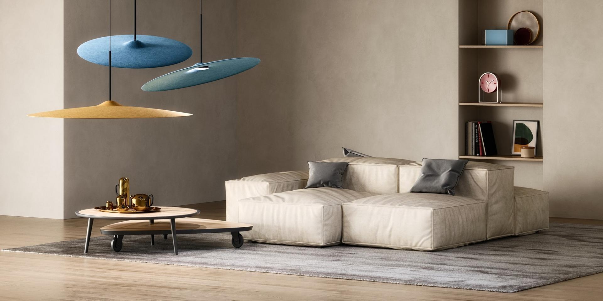 LED acoustic recycled PET pendant lamp | Acustica by Fabbian