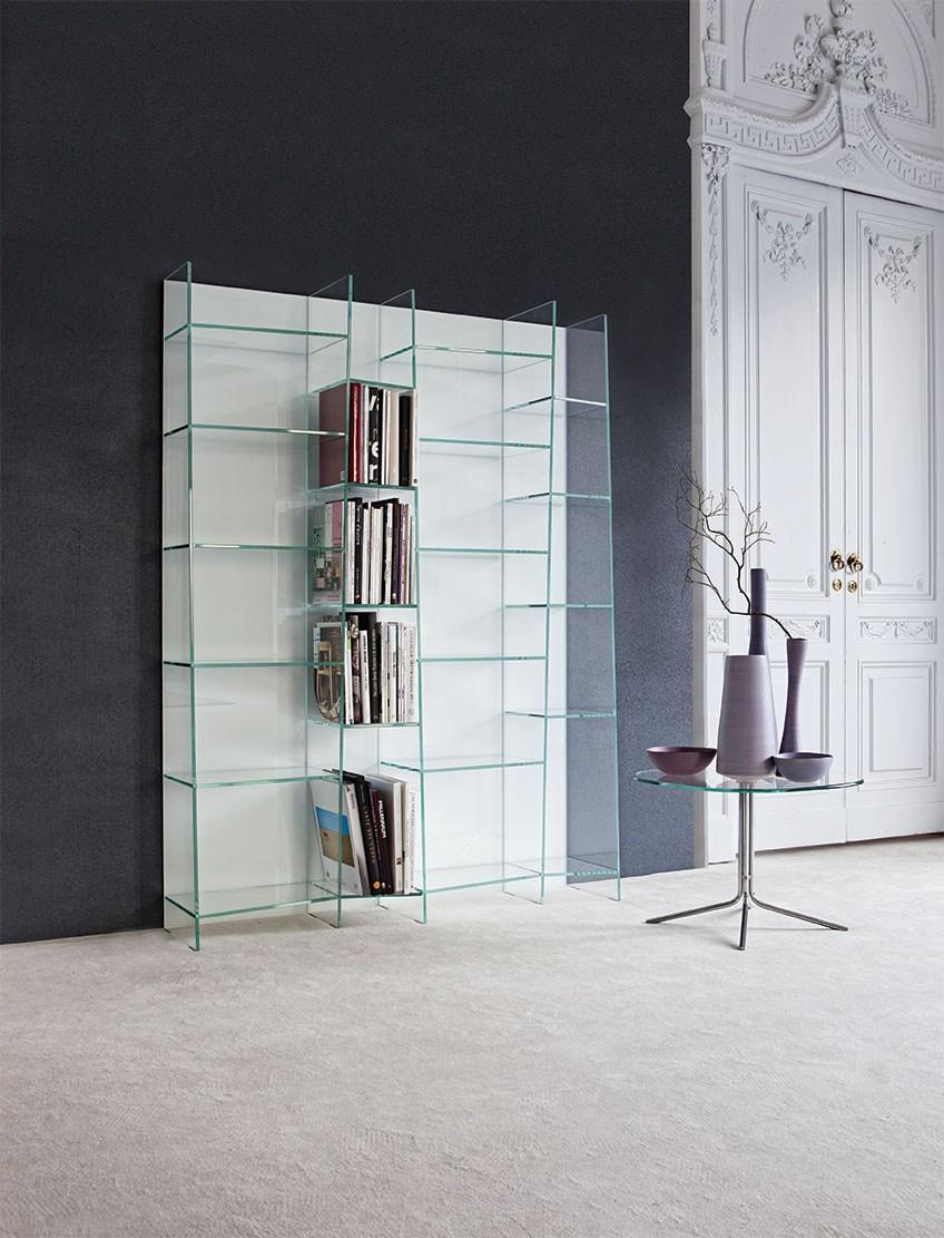 Freestanding modular glass bookcase | Delphi H. 190 by Sovet