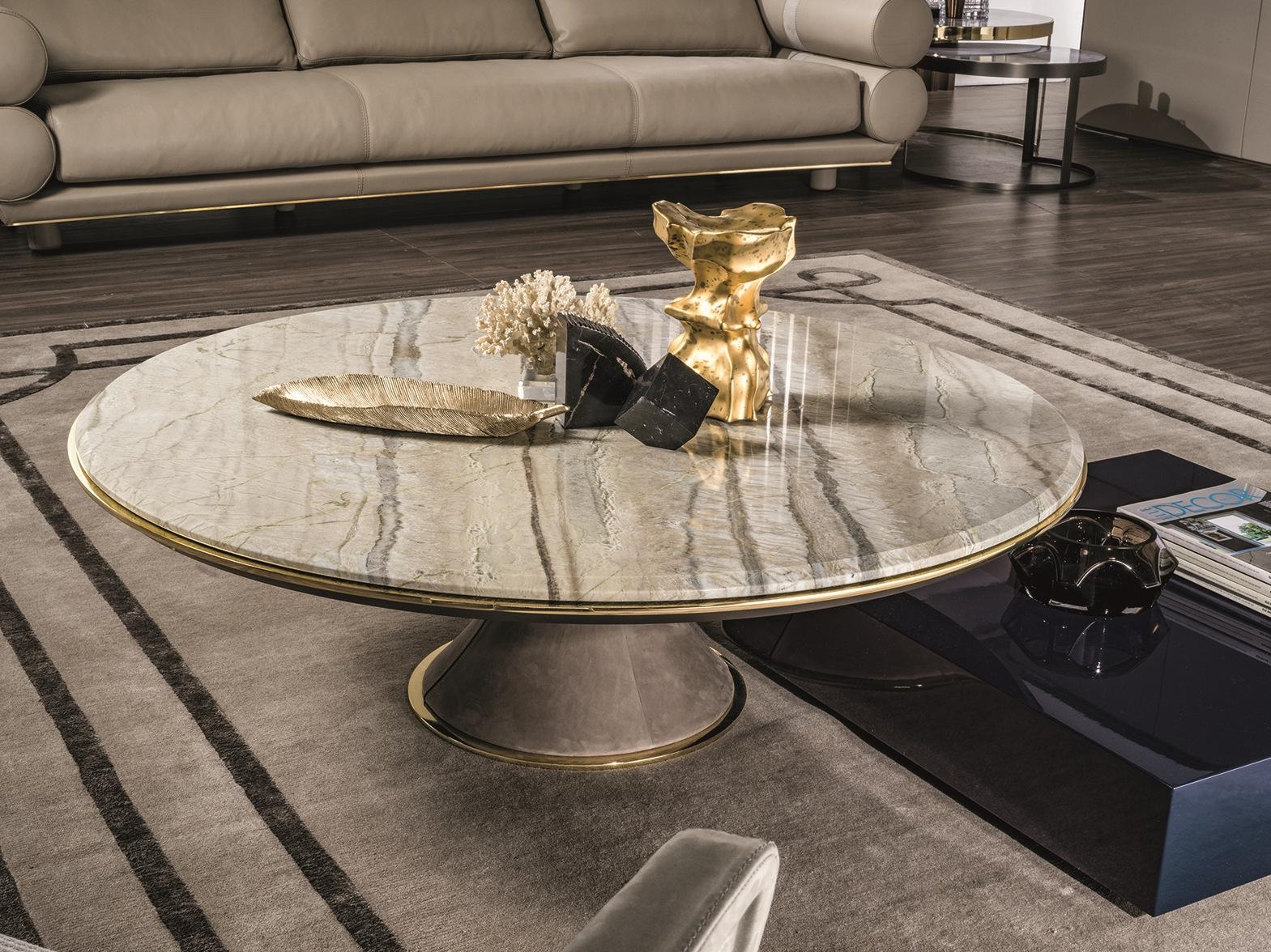 Oval metal coffee table | Gehry by Longhi