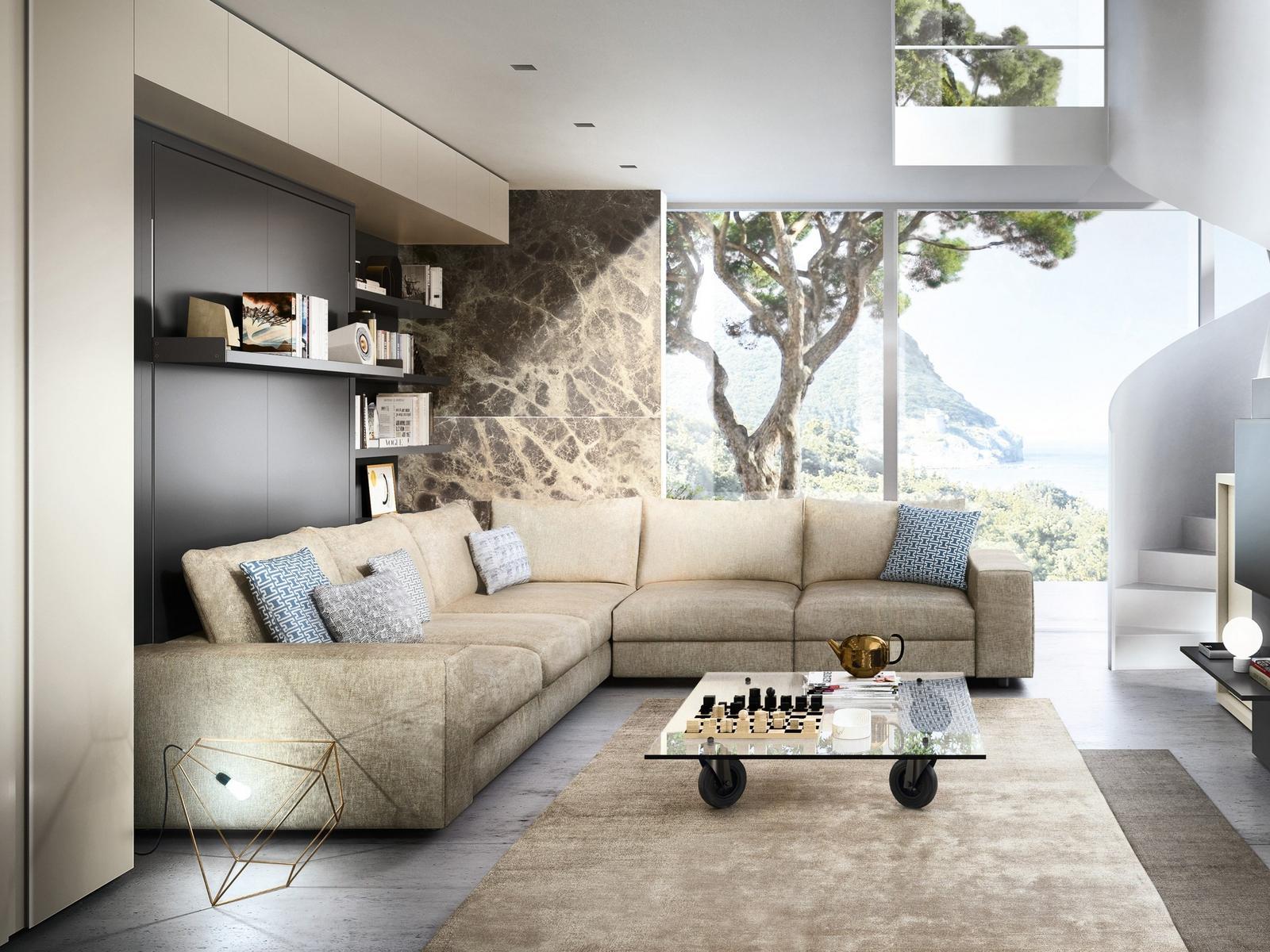 Sectional convertible fabric sofa | Tango by CLEI