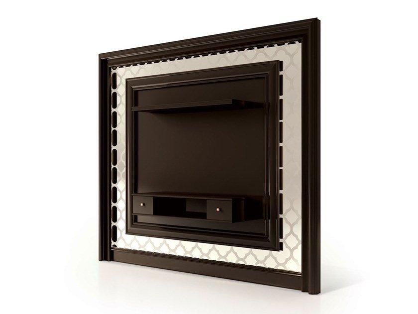 Wall-mounted wood and glass TV cabinet | 6145 by Carpanese home