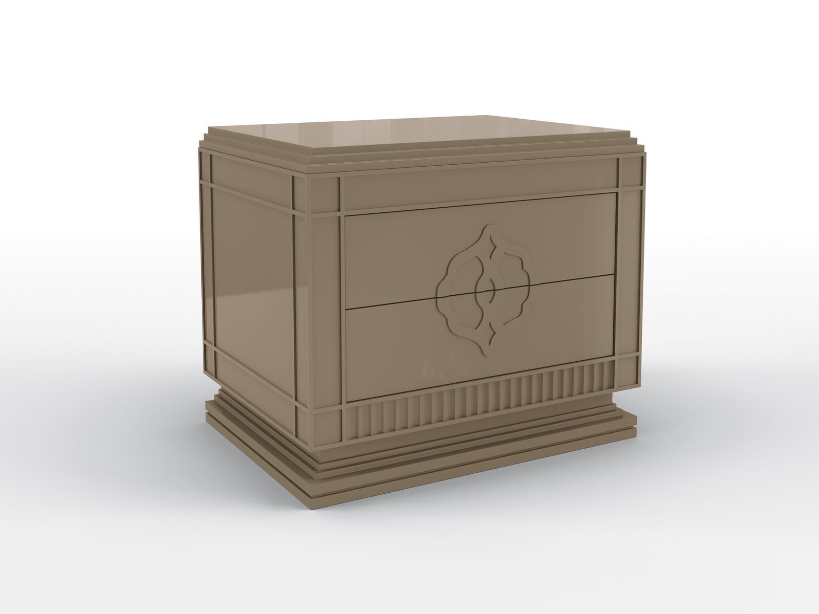 Rectangular bedside table with drawers | Clark by Bruno Zampa