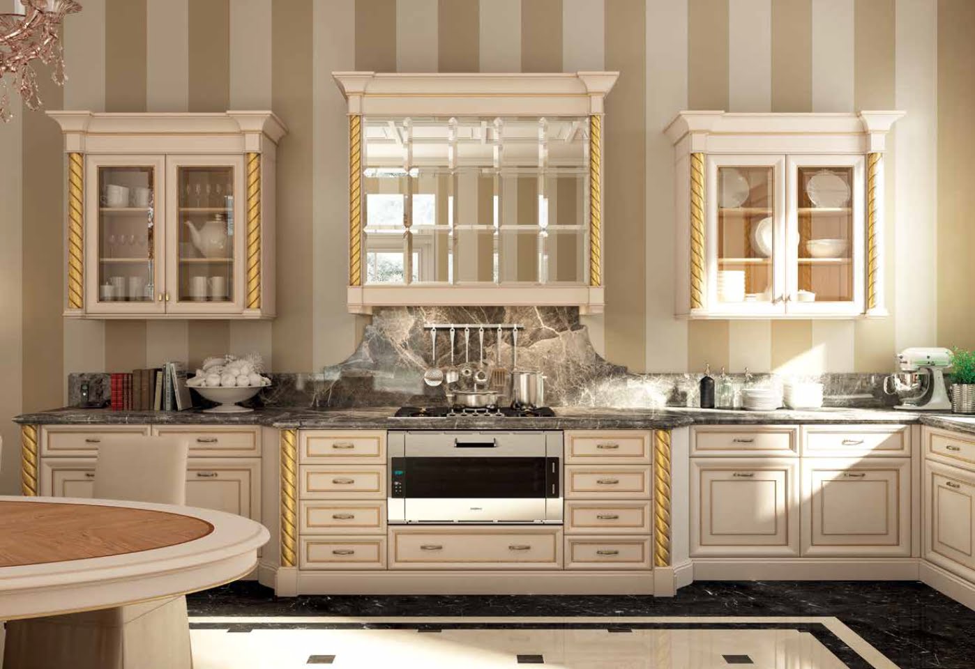 Wood kitchen with handles FM bottega d'Arte Paris