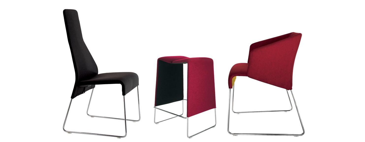 Sled base high fabric stool | Lazy '05 by B&B Italia