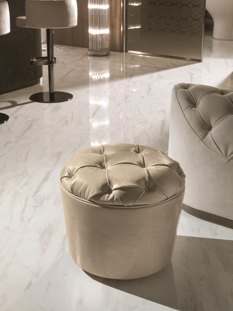 Round fabric pouf | Teo Loveluxe by Longhi