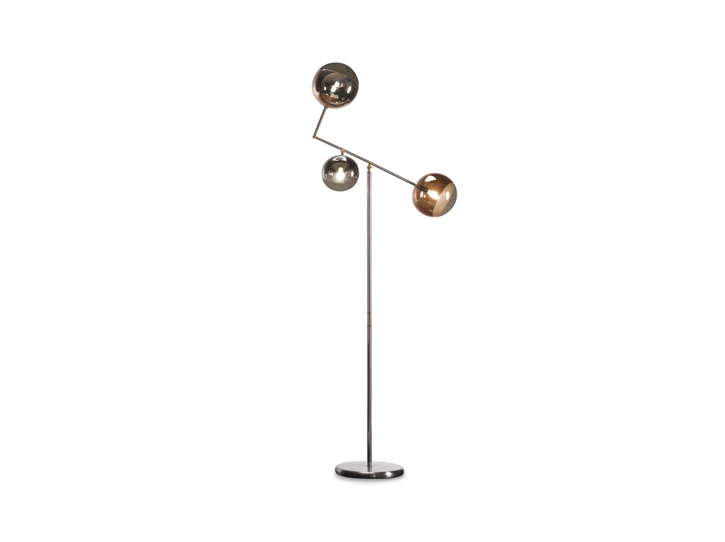 LED adjustable Borosilicate glass floor lamp | Bulles Xl by Reflex