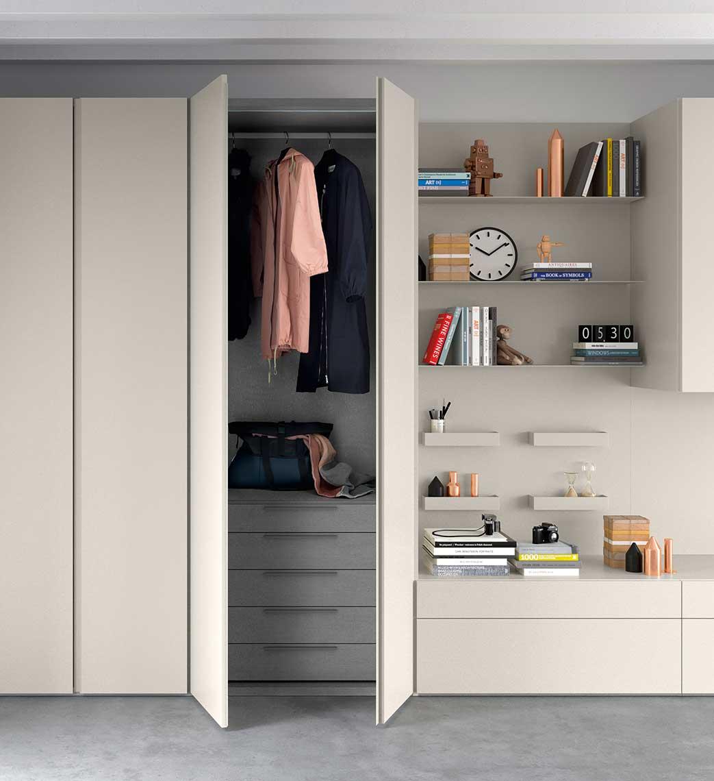 Modular lacquered wardrobe with coplanar doors | Go Up by ALF Dafre