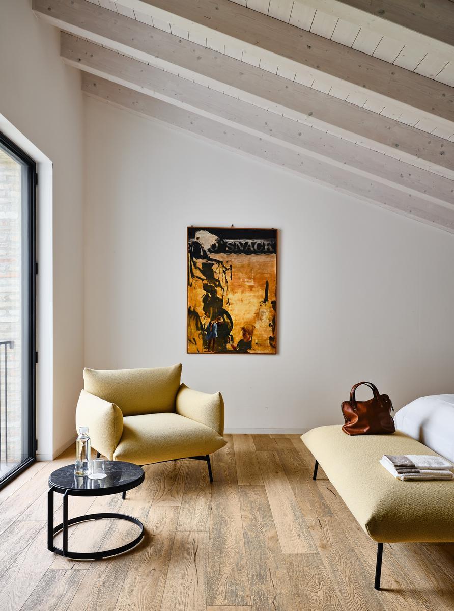 Upholstered rectangular fabric pouf | Area B2 M Ts by Midj