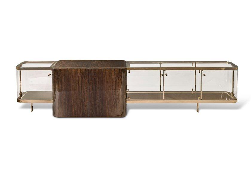Double-sided eucalyptus sideboard with doors | Desmond by Visionnair