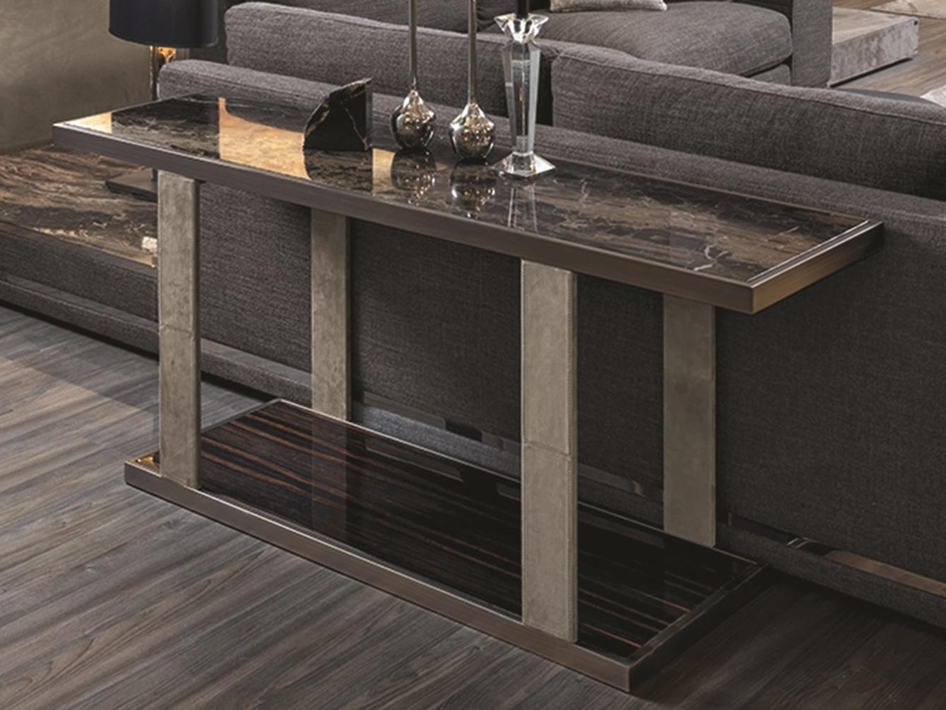 Square stone coffee table | Layer by Longhi
