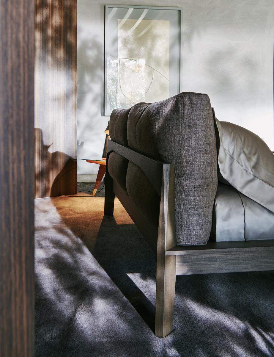 Fabric double bed with upholstered headboard | Wish by Molteni