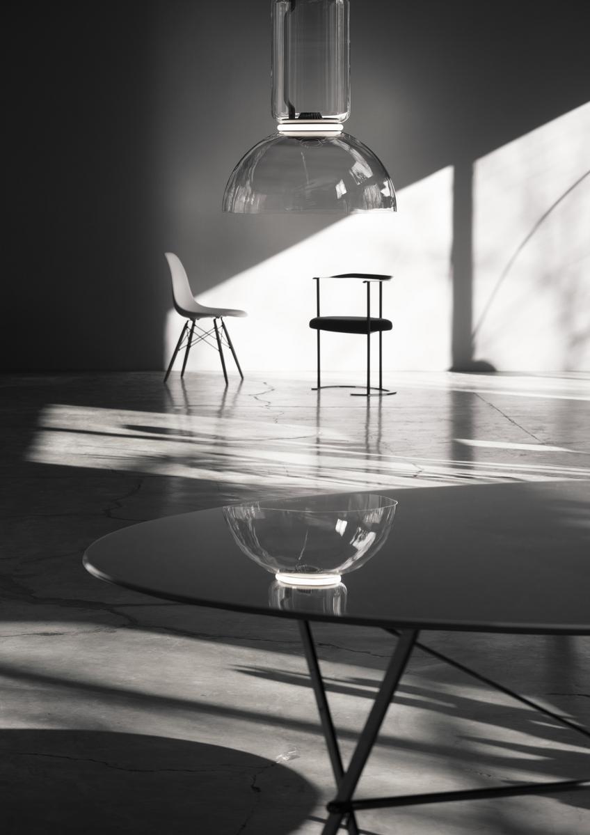 LED direct light Blown crystal pendant lamp | Noctambule Bowl by Flos