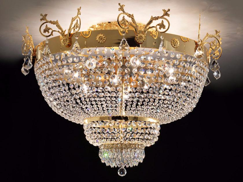 Incandescent metal ceiling lamp with crystals | Impero & Deco Ve 849 Pl10/ Pl12 by Masiero