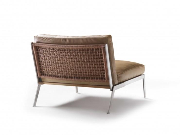 Leather armchair with removable cover | Happy by Flexform