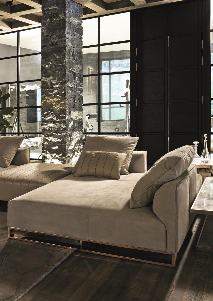 Sectional fabric sofa | Fold by Longhi