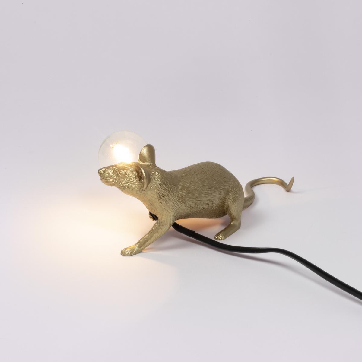 LED resin table lamp | Mouse Lamp Gold - Lop by Seletti