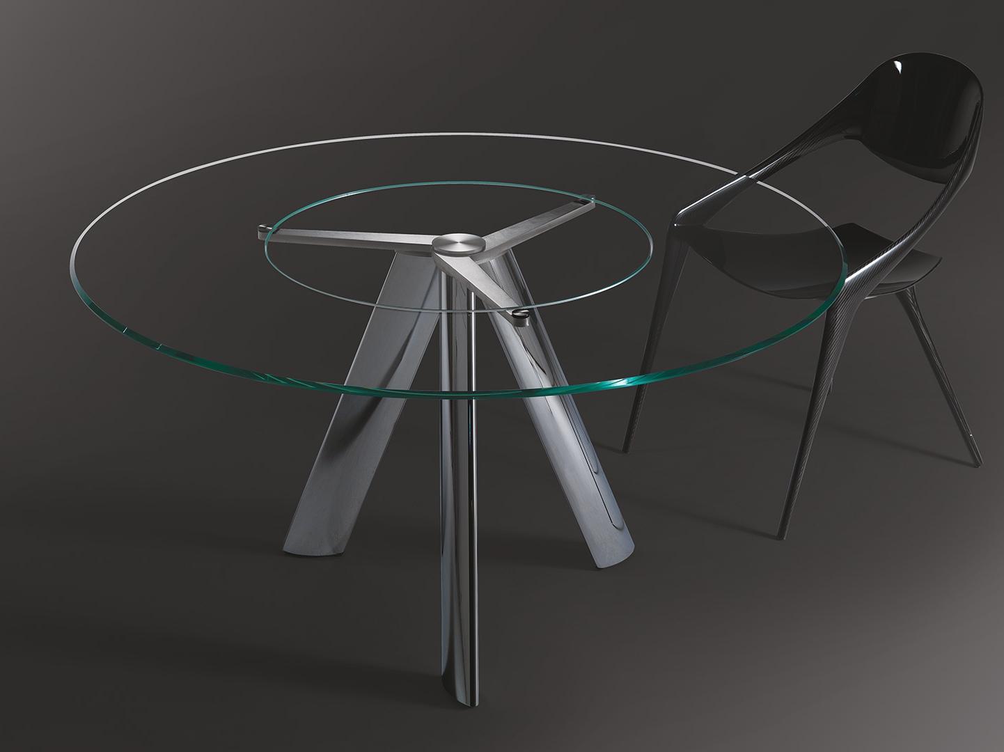 Round glass table with Lazy Susan | Lem by Reflex