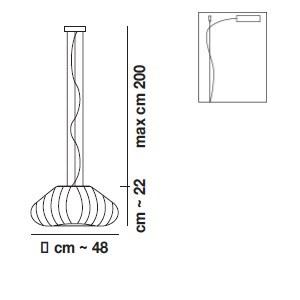 Glass pendant lamp | Diamante Sp by Vistosi