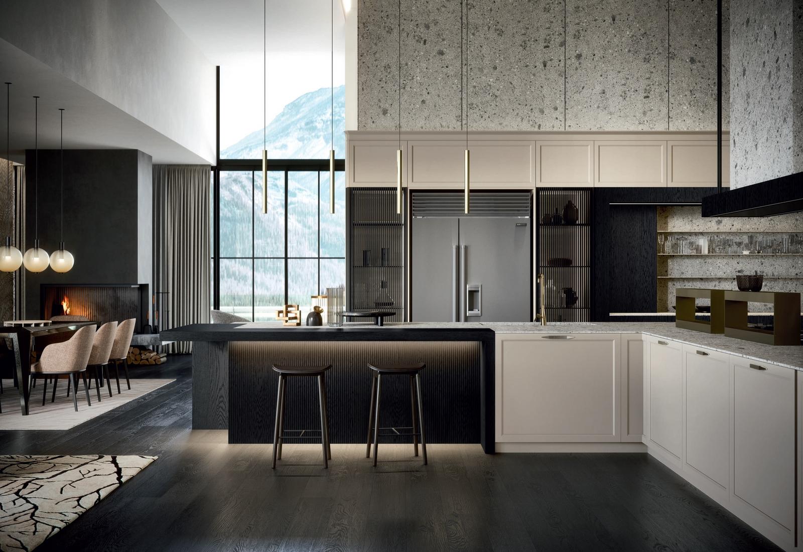Stone kitchen with handles FM bottega d'Arte Celine