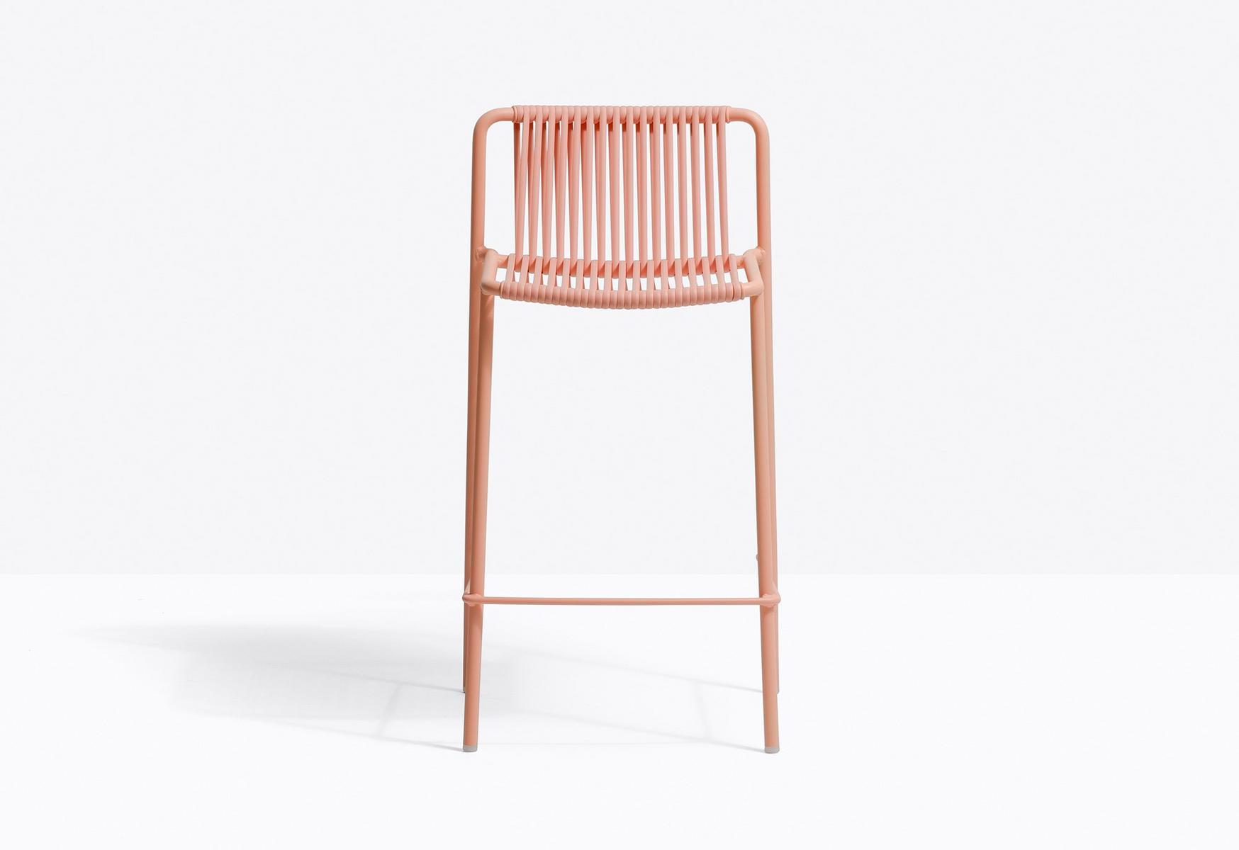 High powder coated steel stool with back | Tribeca 3667 by Pedrali