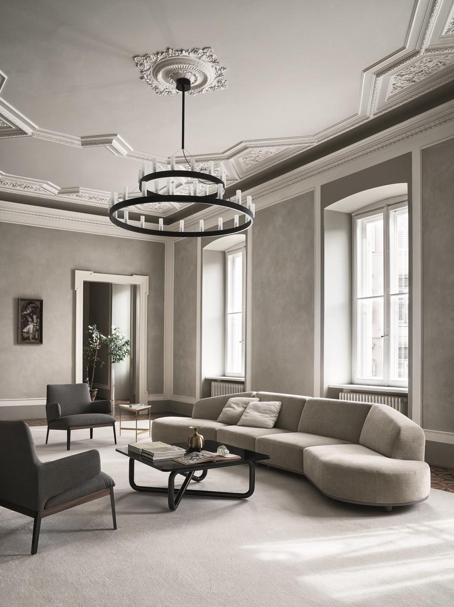 Square glass and steel coffee table | Infinity by Arflex