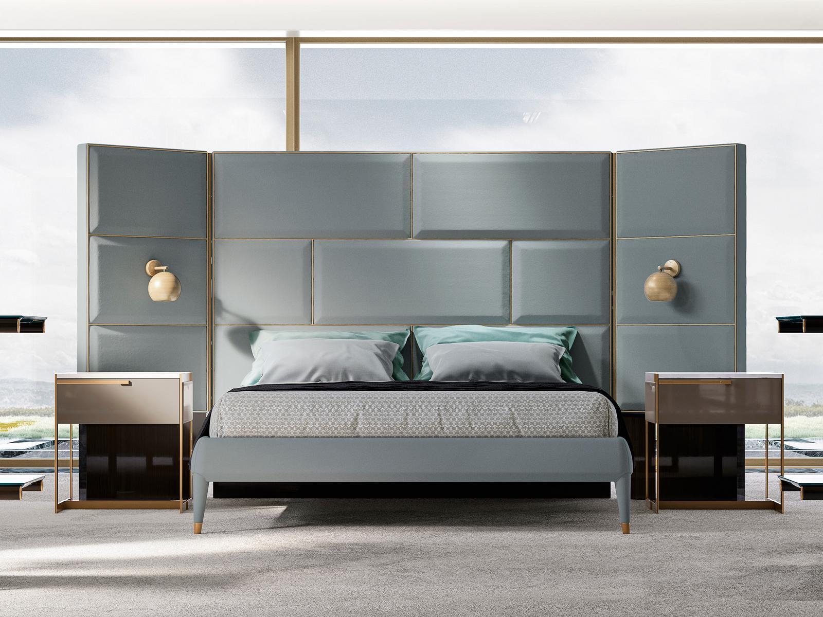 Double bed with upholstered headboard | Diamante by Volpi